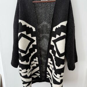 Abercrombie & Fitch Tribal Print Oversized Sweater Jacket